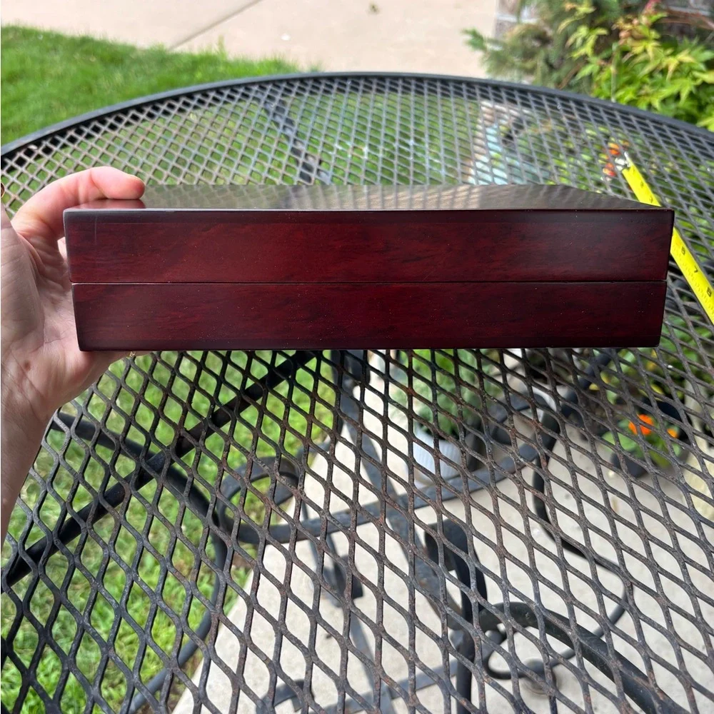 Elegant Dark Wooden CD/DVD Storage Box NWT holds 24 CDs/DVDs